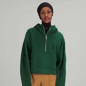 lululemon athletica scuba half zip hoodie in Everglade Green